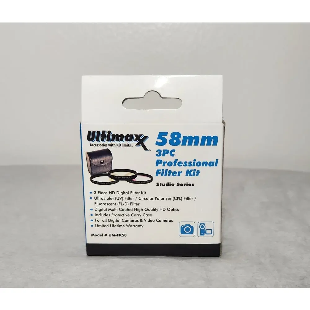 Ultimaxx 58MM 3PC HD Professional Filter Kit Studio Series Open Box